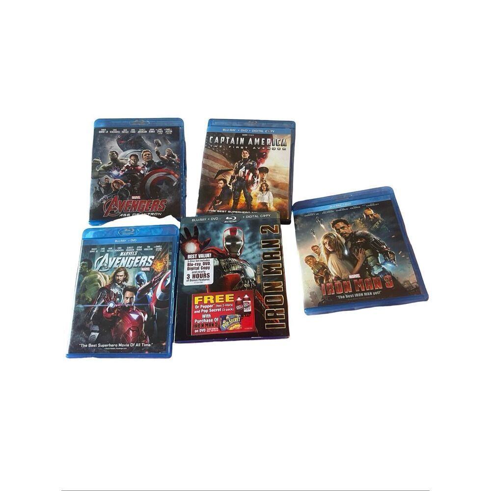 Marvel Cinematic Superhero Blu-Ray and DVD Set of 5